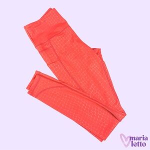 ZYIA Patterned Leggings, Bright Red, Medium, NWOT